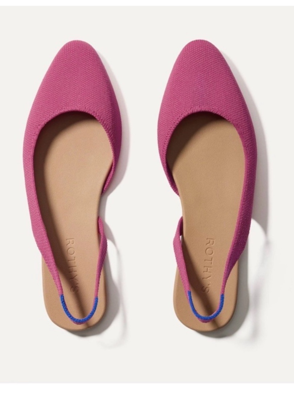Rothy's Magenta Slingback Pointed-Toe Flats